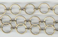 1 Foot 12mm Antique Gold Plate Round Chain with Figure-8 Link